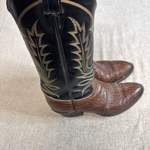 Vintage Tony Lama 8468 Boots Two Toned Brown/Black Size 8.5D